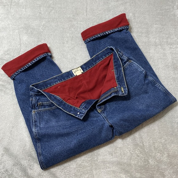 Red Head Jeans Flannel Lined Men Straight Leg 38x30 FITS 38X28 Workwear Outdoors - Picture 1 of 10